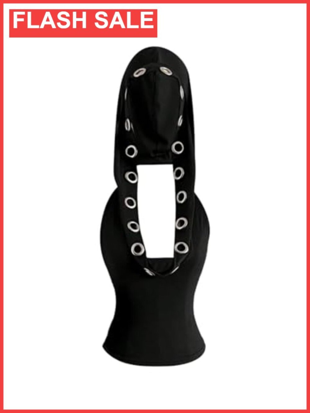 Gothic Hooded Halter Crop Top Grommet Eyelet Y2K Punk Clubwear